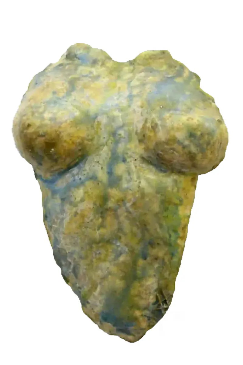 Wall Sculpture female bust, mixed media, modern art.