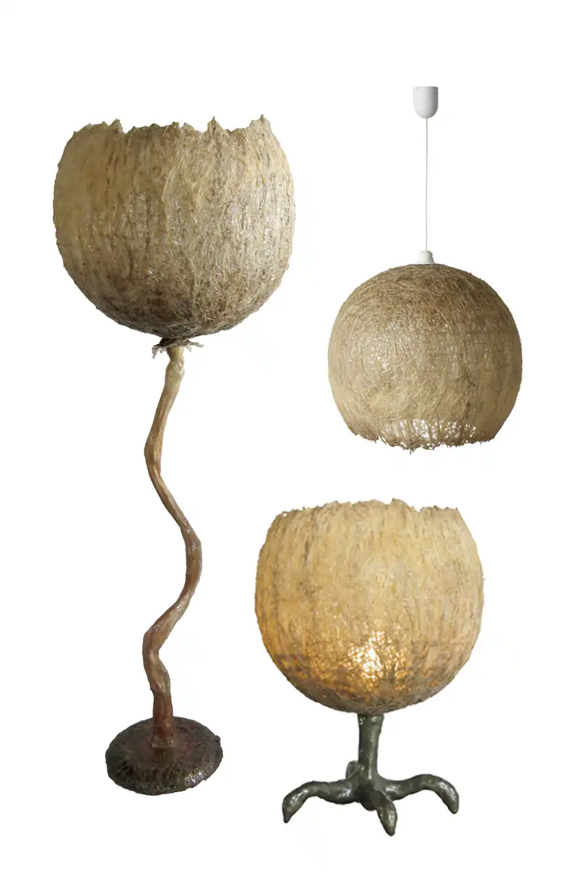 Handmade floor lamp in the shape of an animal, unique custom design.